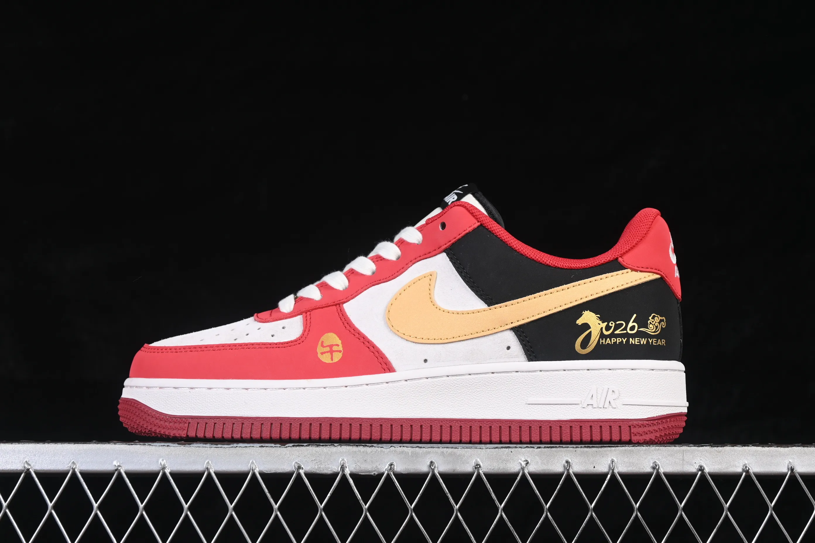 All categories Nk Air Force 1 Air Force series Nk Air Force 1 Low Air Force low top Nike Air Force 1'07 Low Year of the Horse limited edition red, black and gold contrast Air Force 1 low top casual sneakers JP2026-139